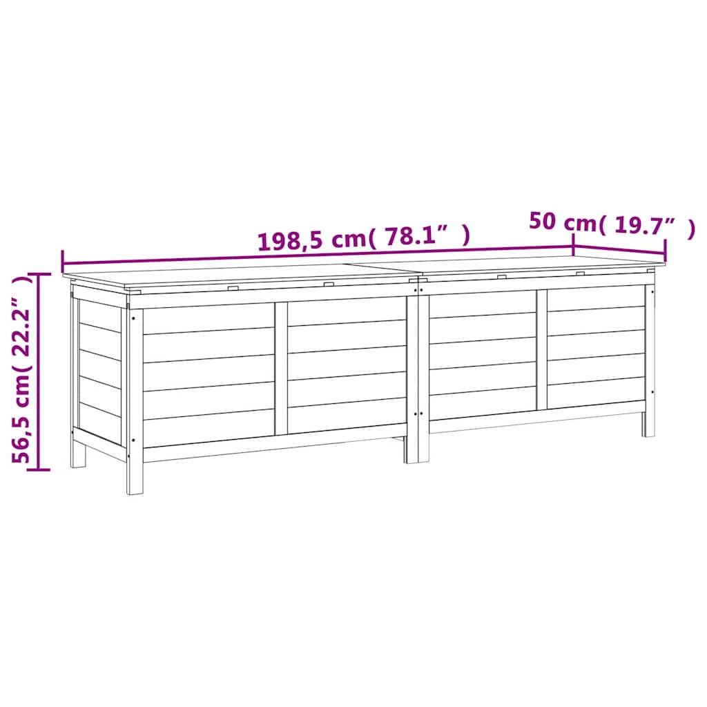 Coffre de Rangement Jardin Bois de Sapin Massif Grande Capacité Anthracite 198.5 cm – ComfortXL Outdoor Living - Image 8
