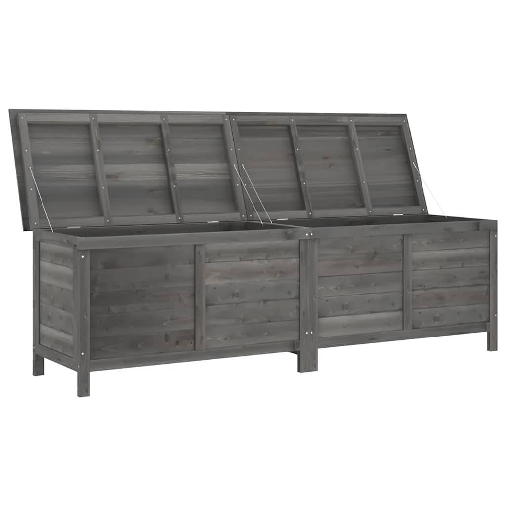 Coffre de Rangement Jardin Bois de Sapin Massif Grande Capacité Anthracite 198.5 cm – ComfortXL Outdoor Living - Image 3