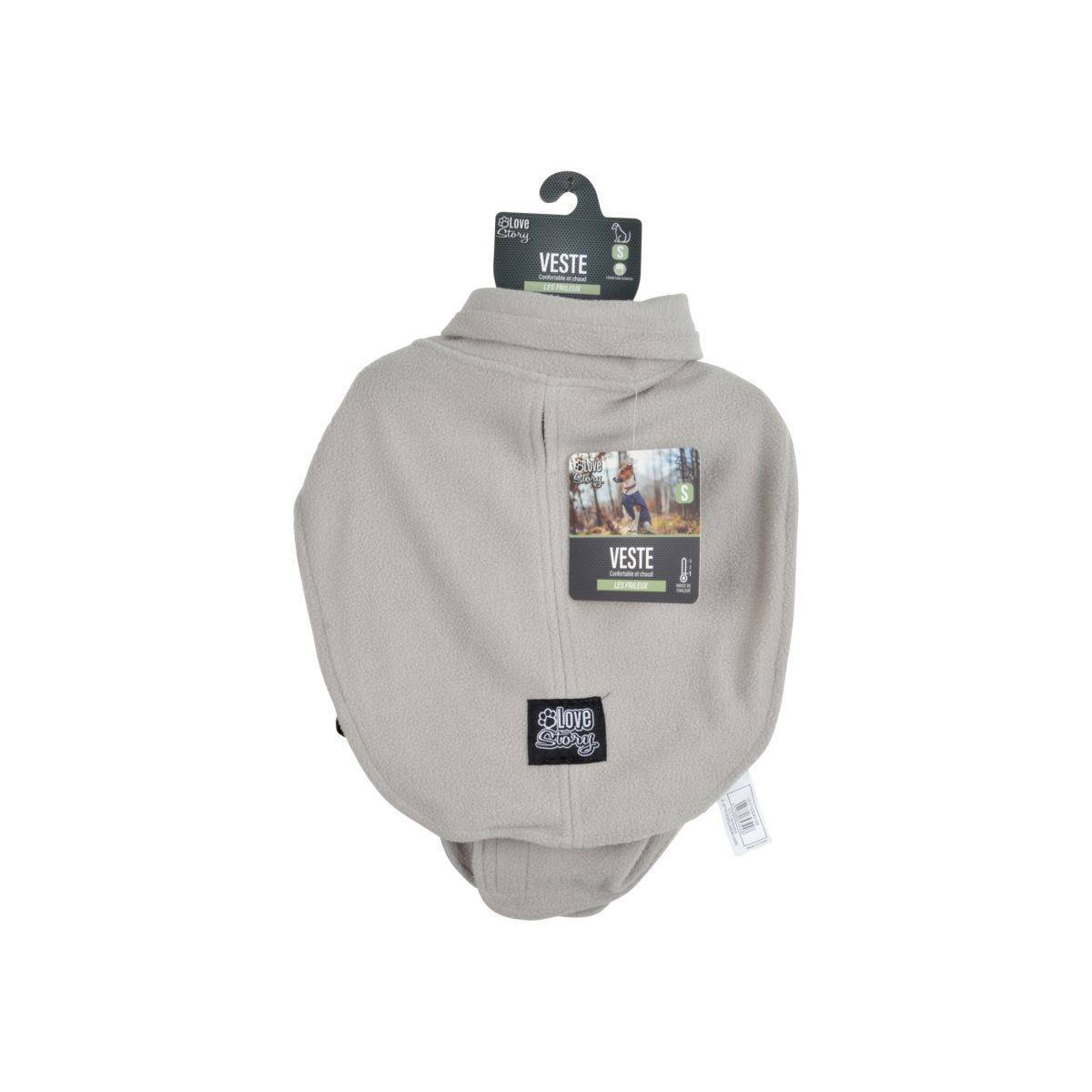Love Story - Veste Polaire Chien "Frileux" 30cm Gris Clair - Image 8