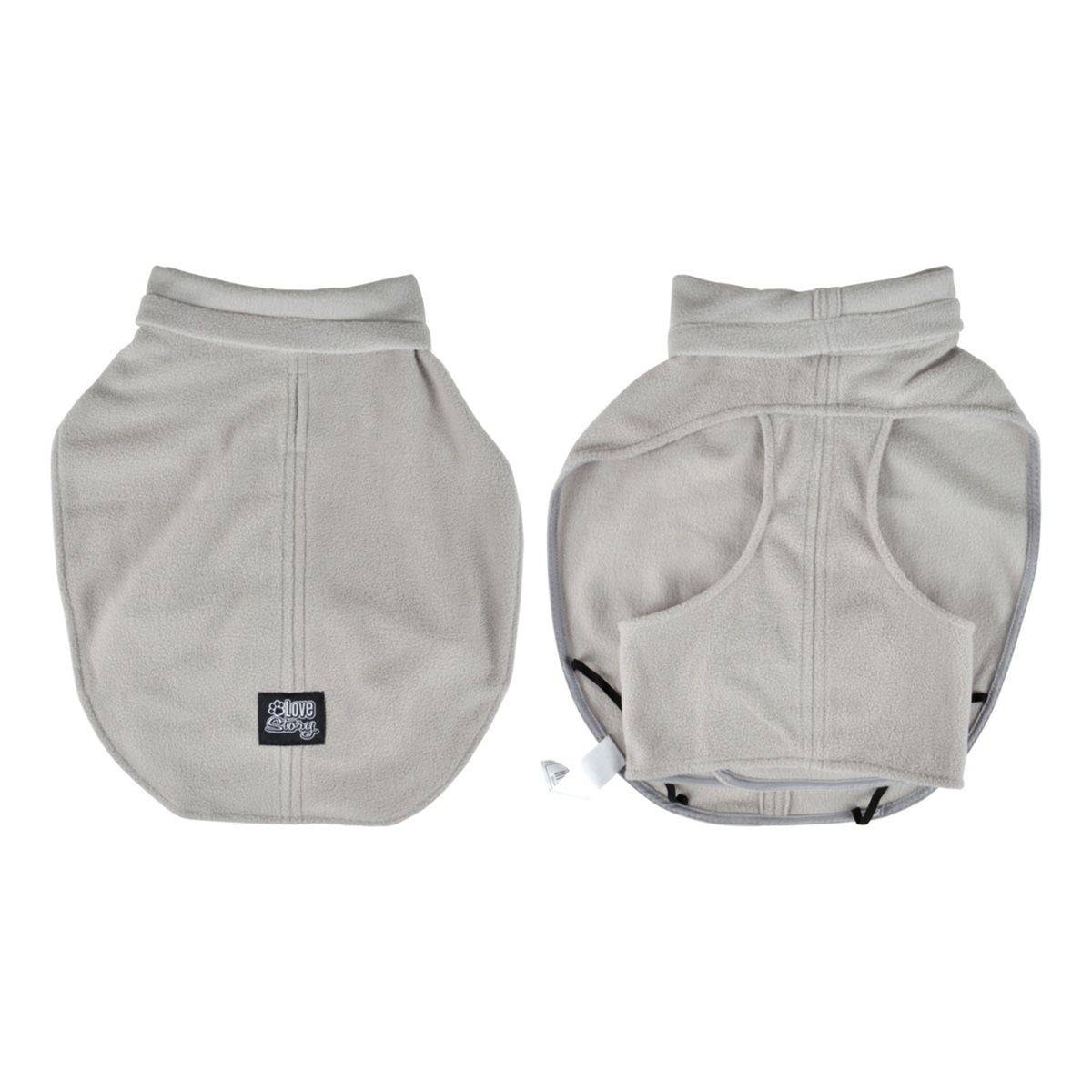 Love Story - Veste Polaire Chien "Frileux" 30cm Gris Clair - Image 1