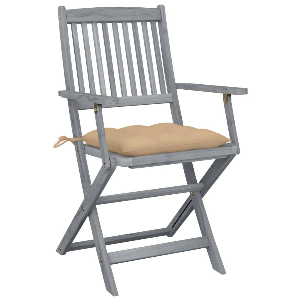 Lot de 4 chaises de jardin bois d'acacia gris 54 x 61 x 88 cm - PANGIVO - Image 3