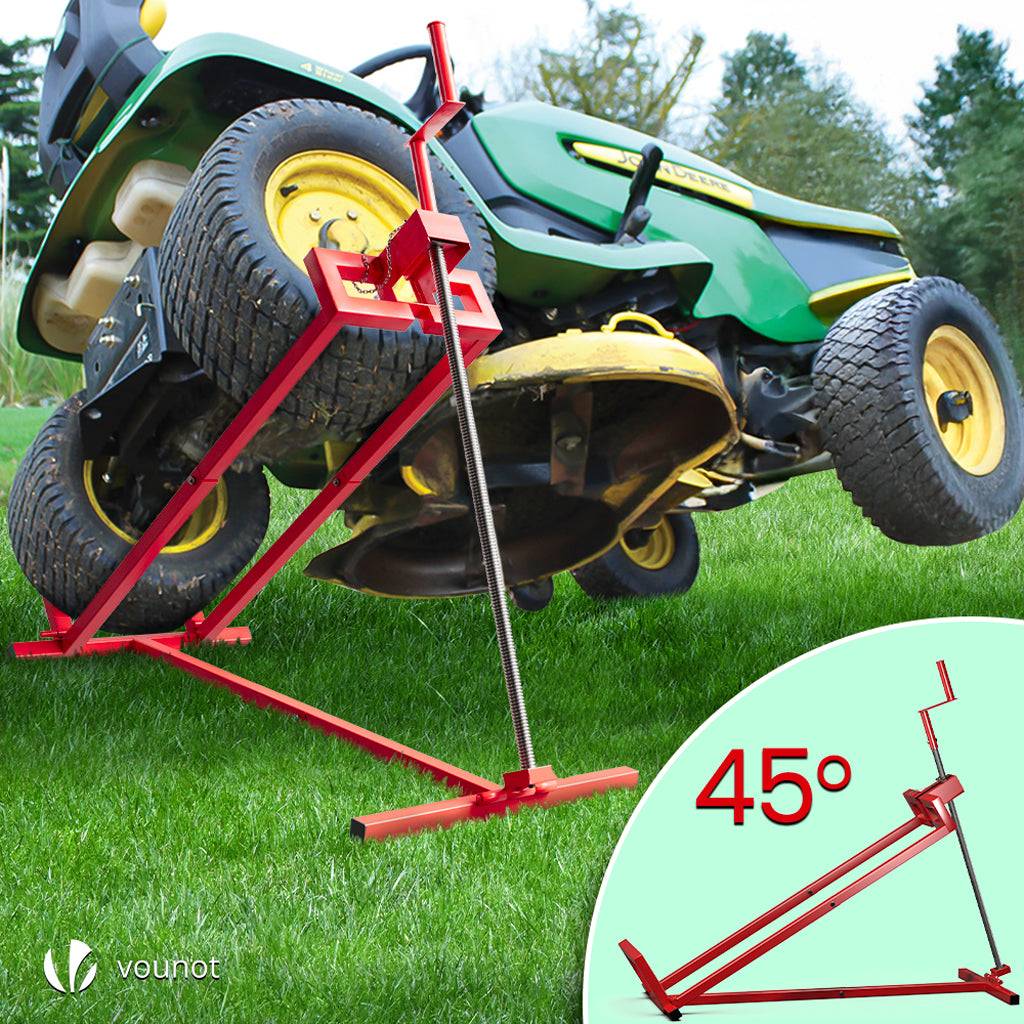 Vounot - Cric Lève Tracteur Tondeuse 400 kg max - télescopique 78 à 98 cm de long - angle d'inclinaison 45° - rouge - VOUNOT® - Image 2