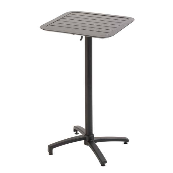 Oviala - Ensemble table haute de terrasse et 2 chaises en aluminium noir Almada - Oviala - Image 2