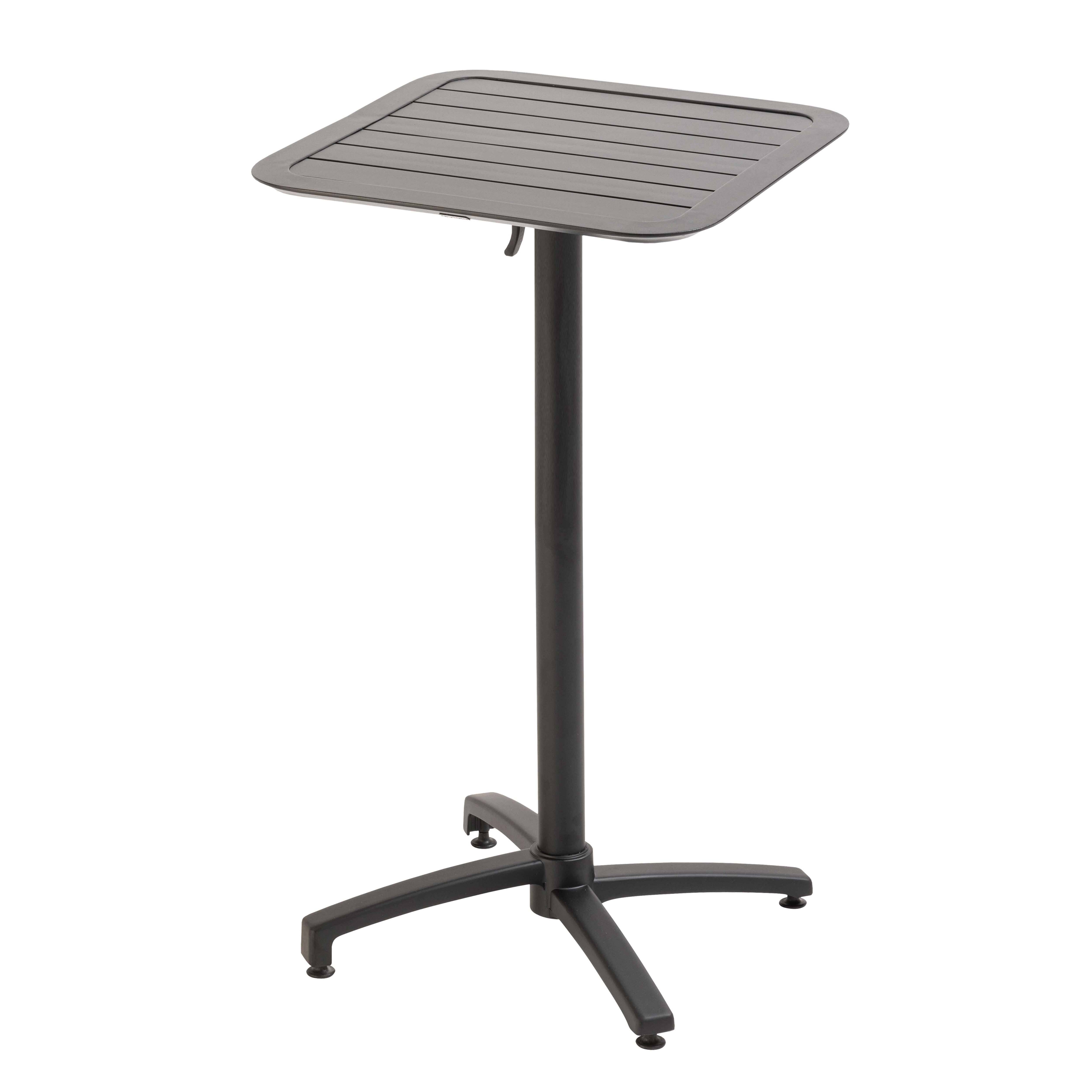 Oviala - Ensemble table haute de terrasse et 2 chaises en aluminium noir Almada - Oviala - Image 2