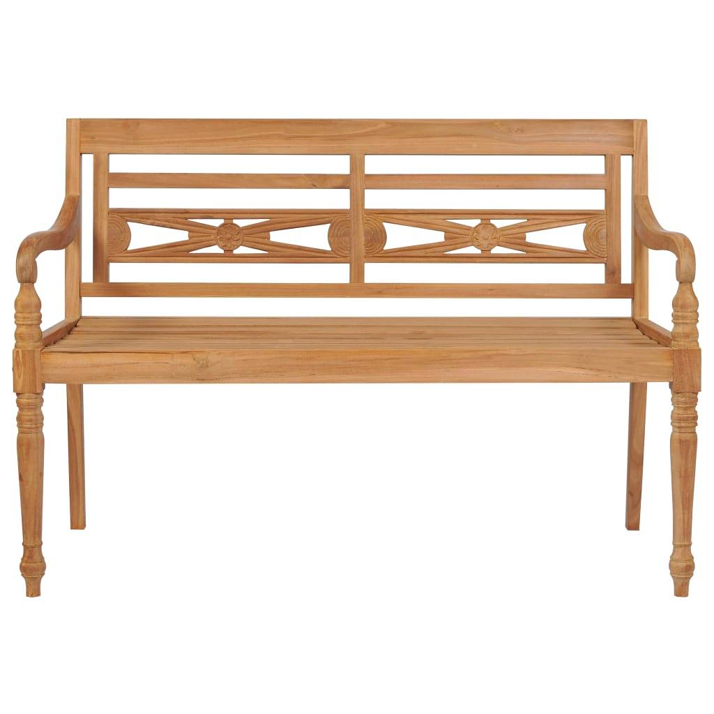 Helloshop26 - Banc de jardin meuble de patio d'extérieur terrasse avec coussin vert vif 120 cm bois de teck massif - Imagen 3