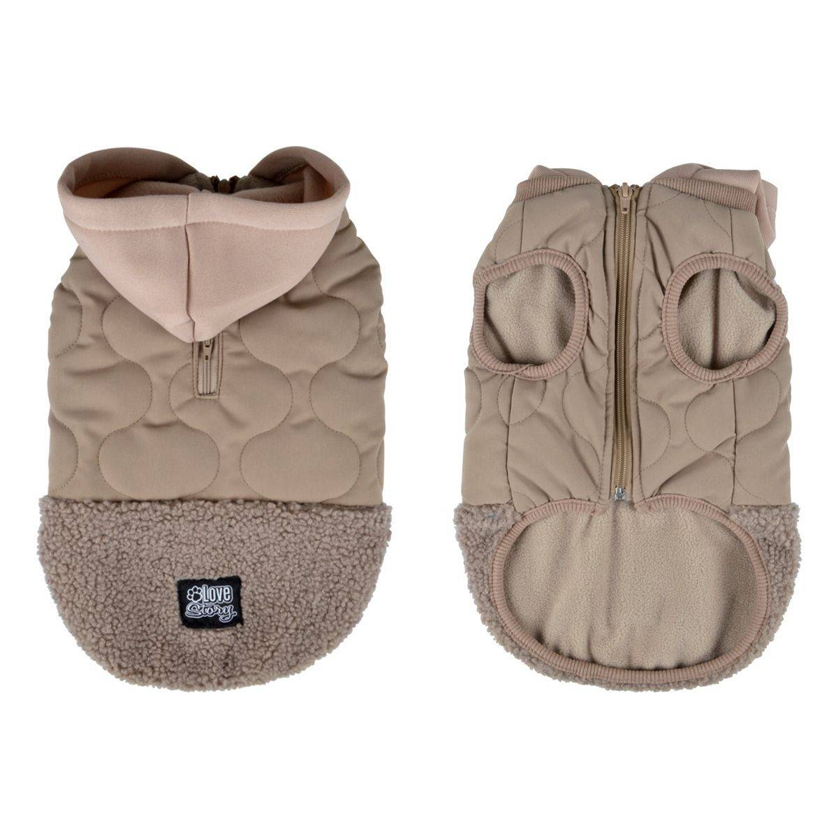 Love Story - Manteau Matelassé Pour Chien "Teddy" 35cm Beige - Image 1
