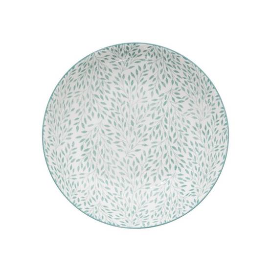 Service à vaisselles 18 pièces "Jasmin"- Motif végétal vert - D 19 / 20 / 26,5 cm - Image 4