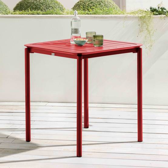 Oviala - Table carrée de terrasse (70x70cm) rouge foncé Almada - Oviala - Image 2