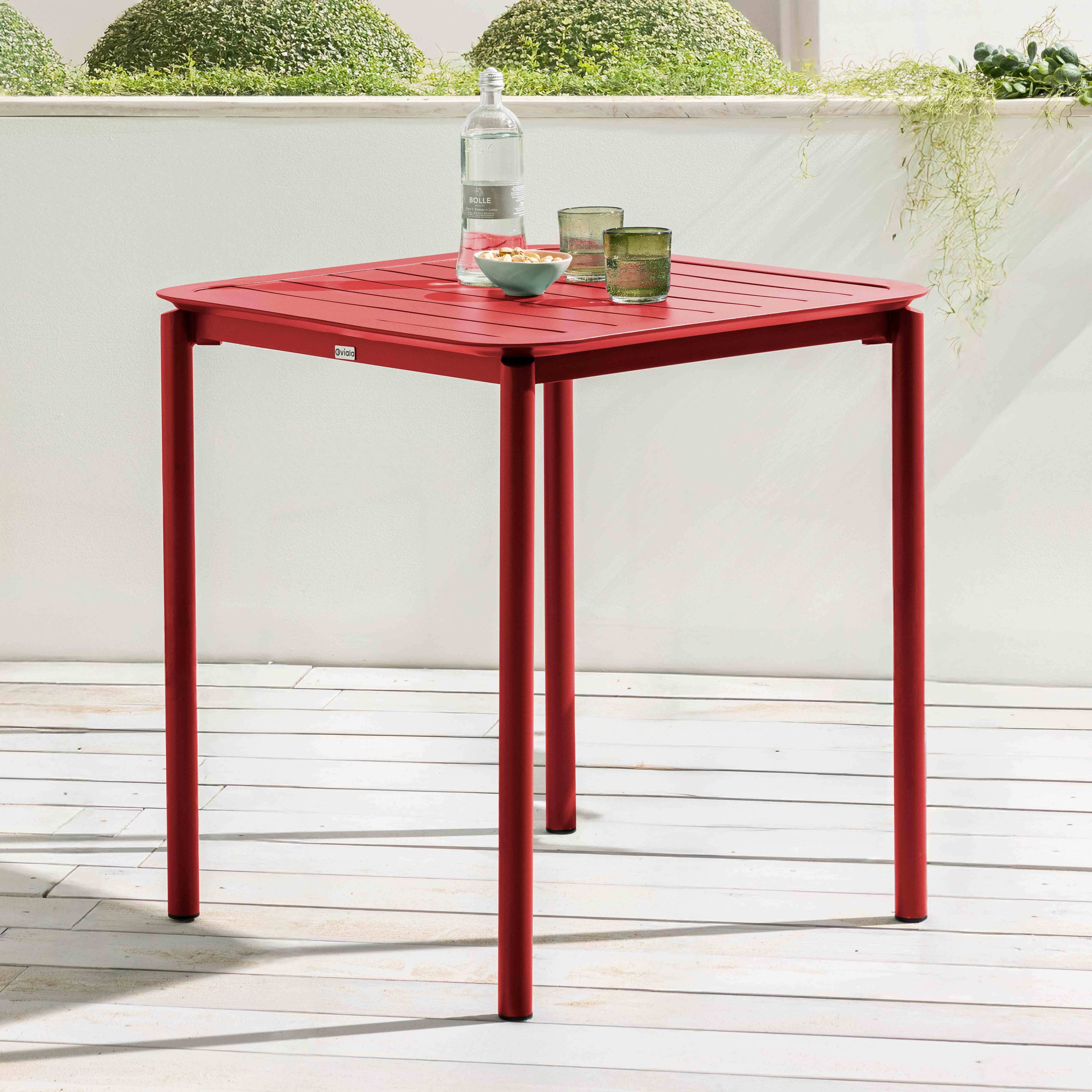 Oviala - Table carrée de terrasse (70x70cm) rouge foncé Almada - Oviala - Image 2