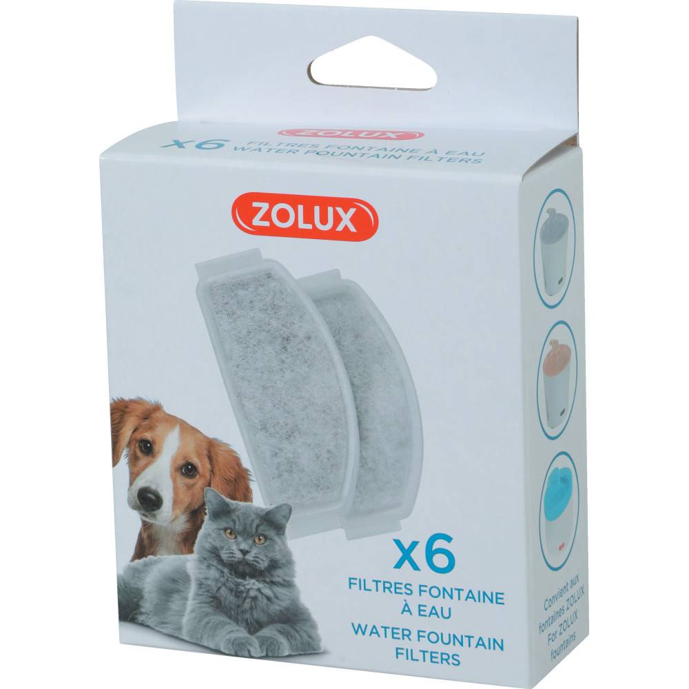 Zolux - 6 Filtres de rechange pour la fontaine Zolux 2 litres et Calypso - Imagen 2