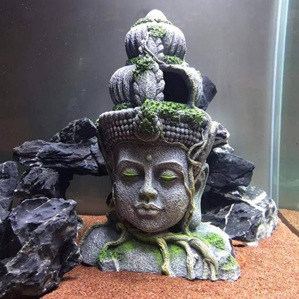 Statue Tête Bouddha Déco Aquarium - Image 2