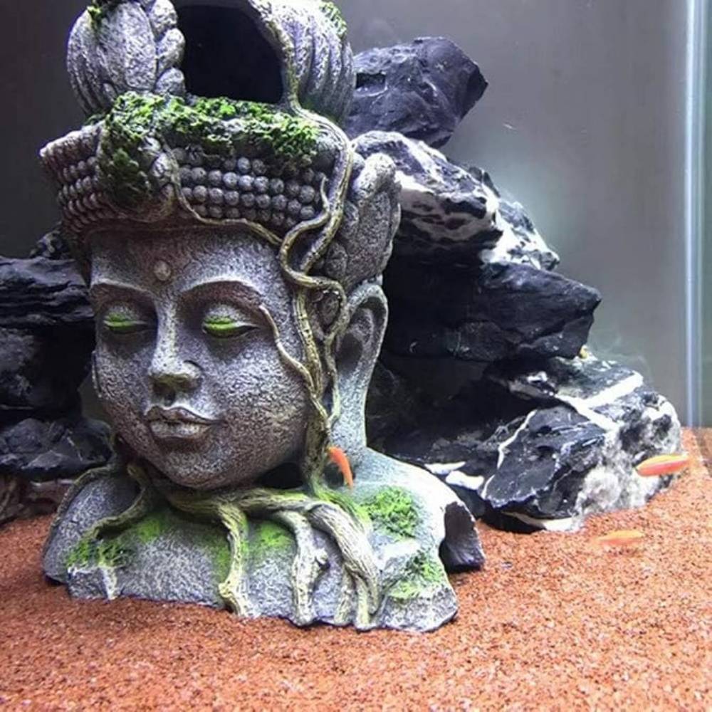 Statue Tête Bouddha Déco Aquarium - Image 4