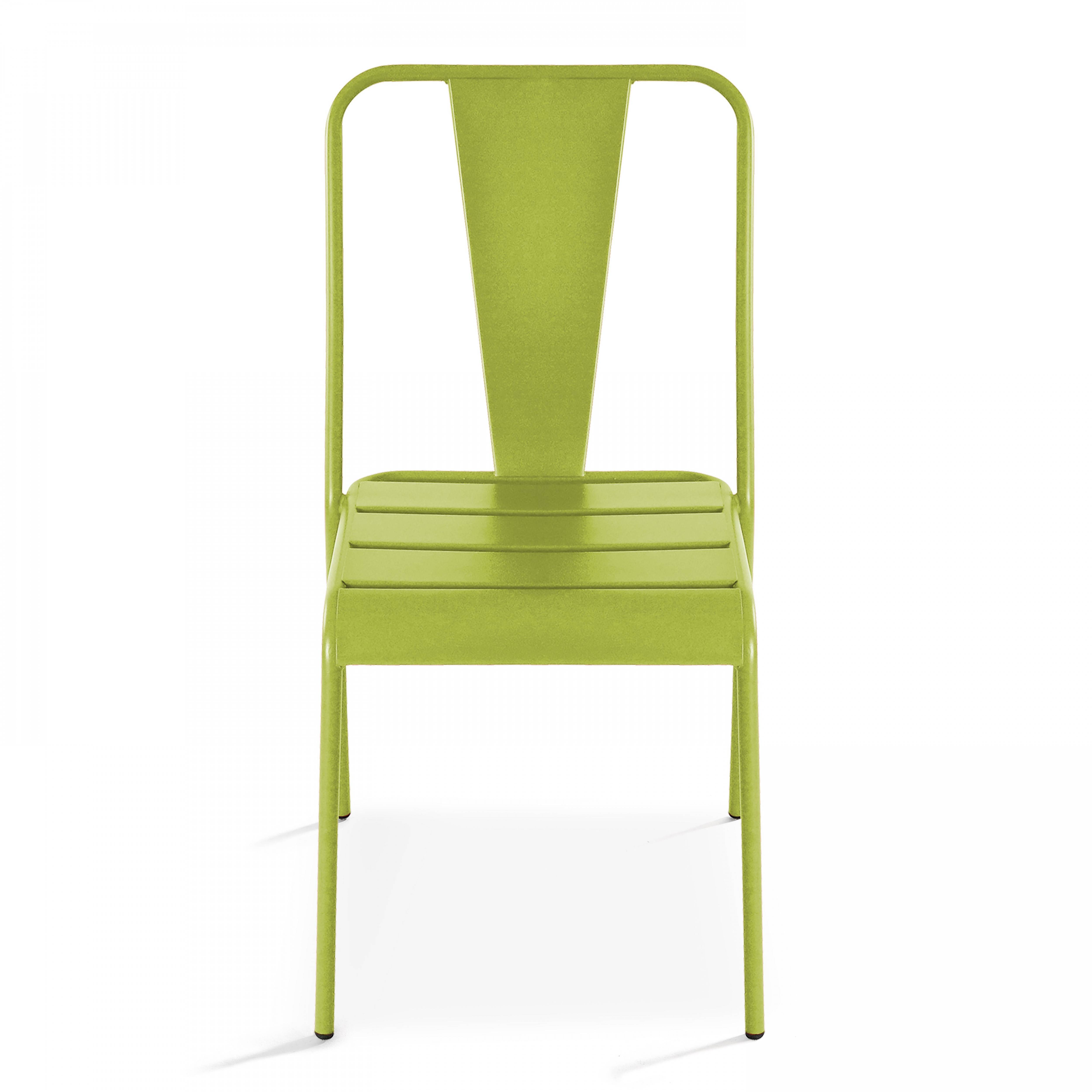 Oviala - Chaise de jardin en métal vert Dieppe - Oviala - Imagen 5