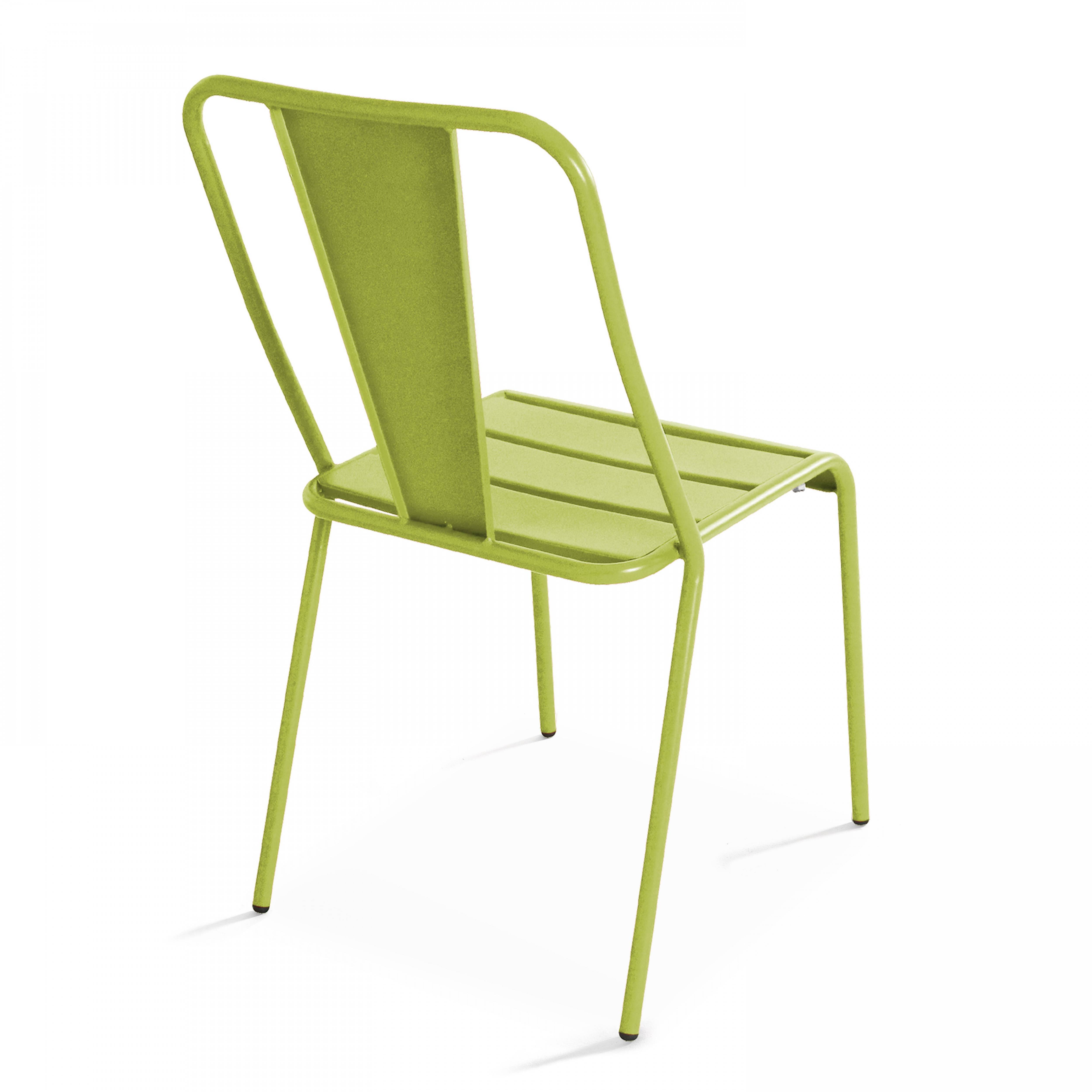 Oviala - Chaise de jardin en métal vert Dieppe - Oviala - Imagen 3