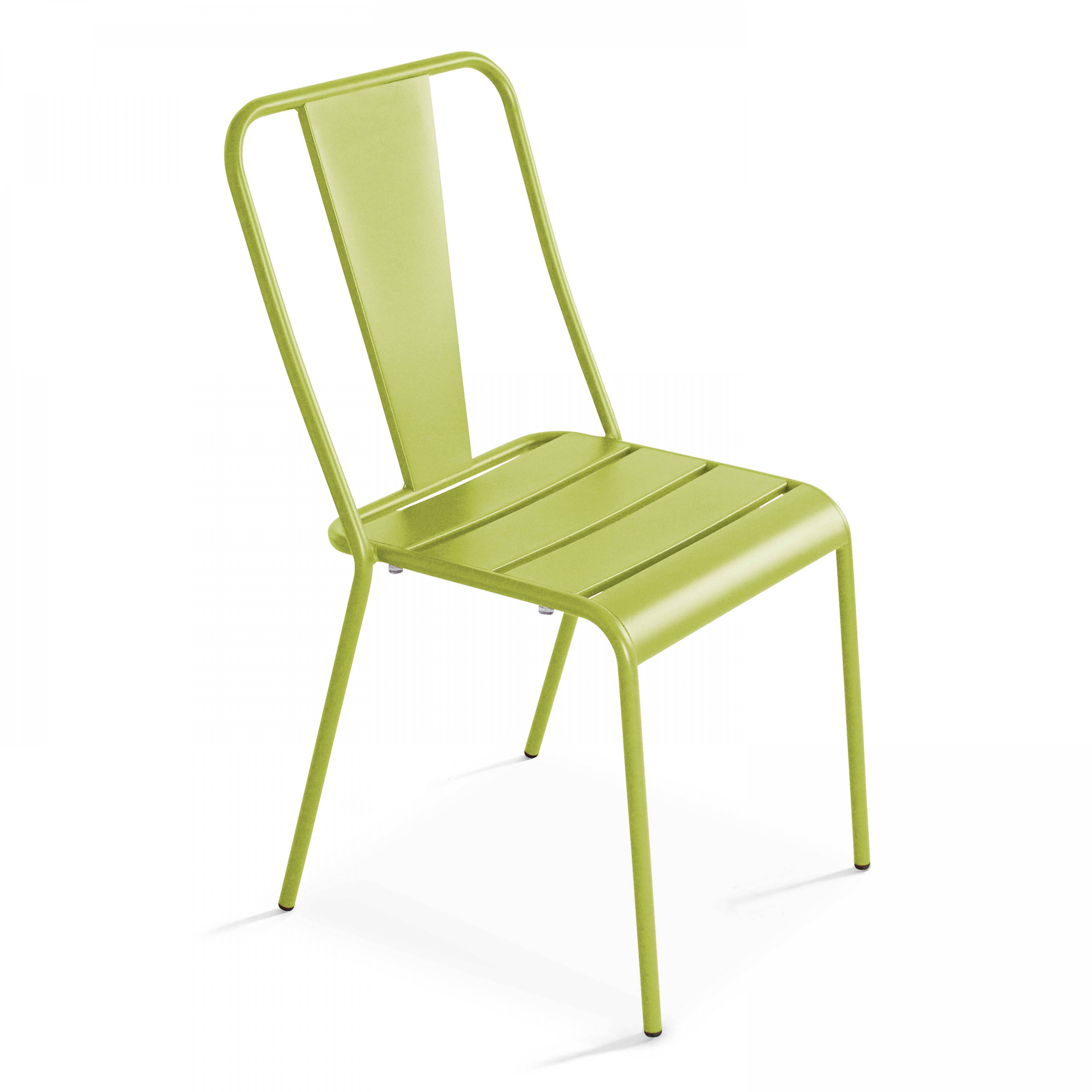 Oviala - Chaise de jardin en métal vert Dieppe - Oviala - Imagen 1
