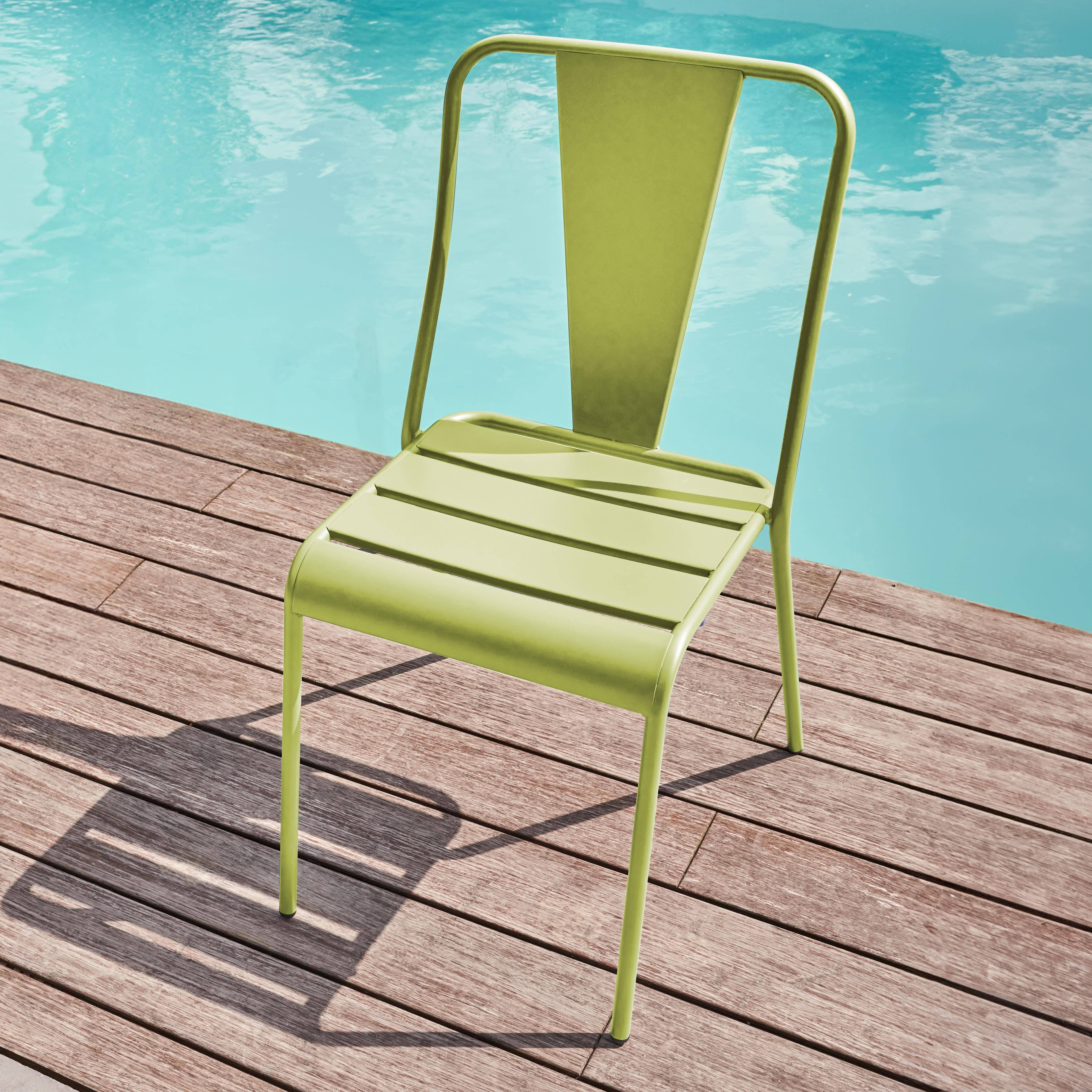 Oviala - Chaise de jardin en métal vert Dieppe - Oviala - Imagen 2