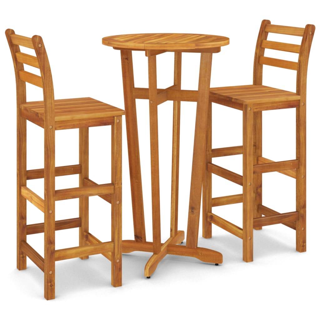 Maison Chic - Ensemble de 3 pcs bar de jardin - Mobilier d'extérieur - Mobilier de jardin bois d'acacia solide-JU2196 - Image 1