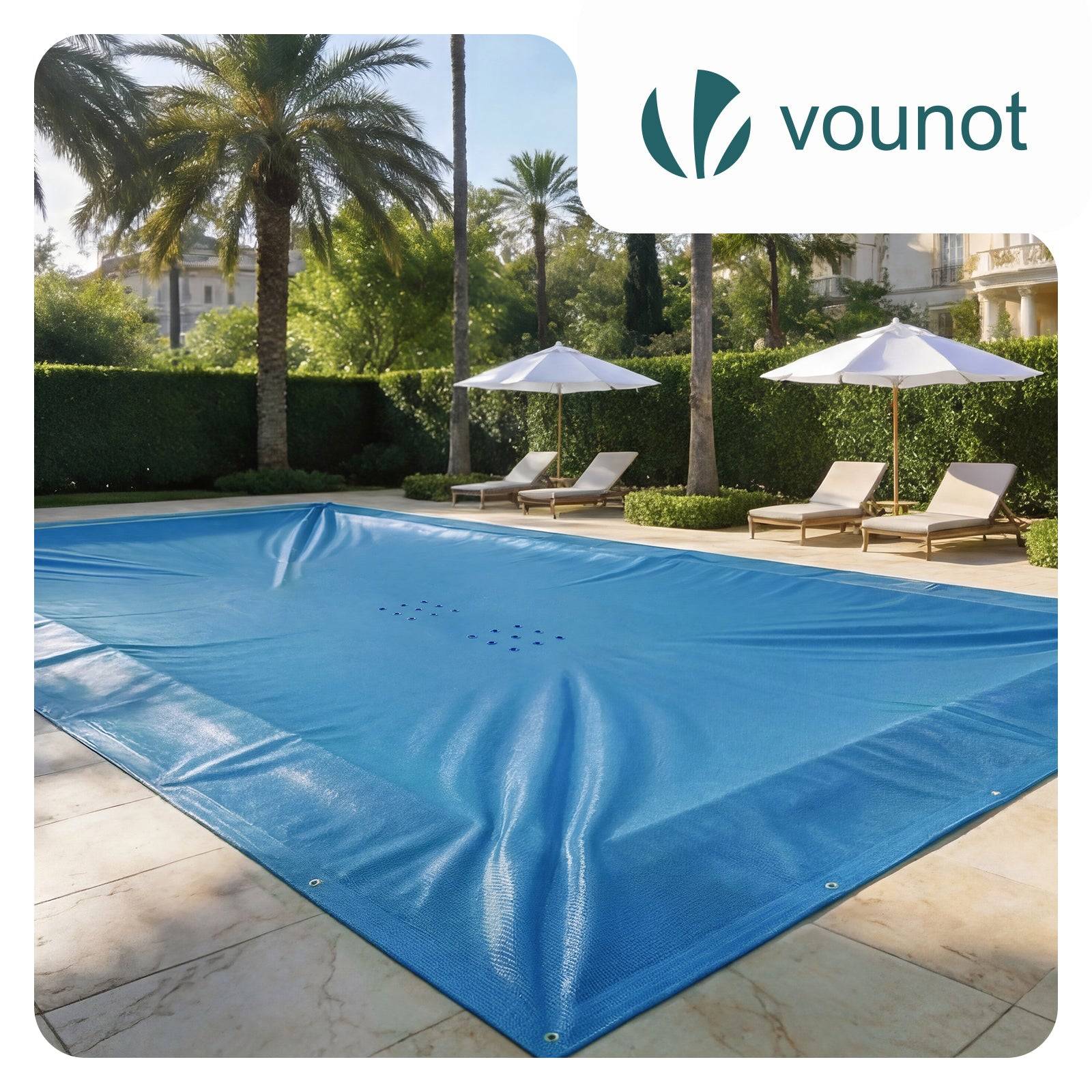 Bache piscine rectangulaire en Polyethylene 160 gr/m2 8x14m Bleue foncé - Image 2
