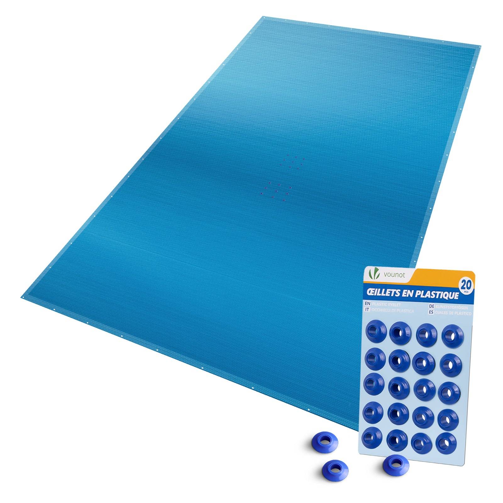 Bache piscine rectangulaire en Polyethylene 160 gr/m2 8x14m Bleue foncé