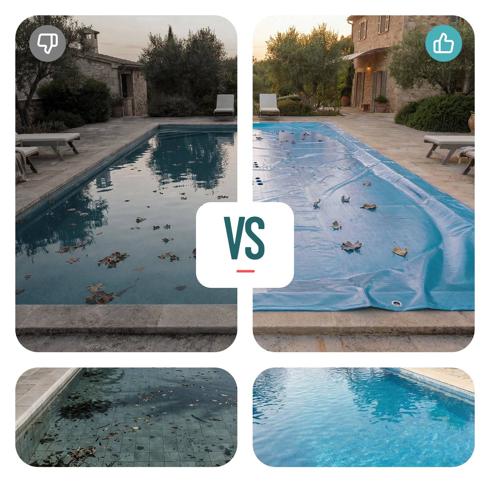Bache piscine rectangulaire en Polyethylene 160 gr/m2 8x14m Bleue foncé - Image 4