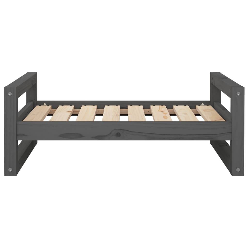 Vidaxl - Lit pour chien Gris 75,5x55,5x28 cm Bois de pin solide vidaXL 821479 - Imagen 6