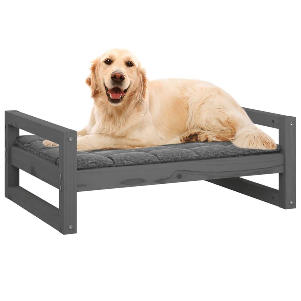 Vidaxl - Lit pour chien Gris 75,5x55,5x28 cm Bois de pin solide vidaXL 821479 - Imagen 5