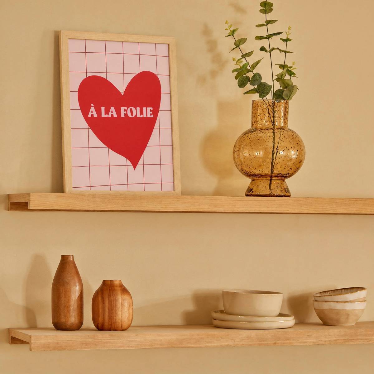 Atmosphera - Affiche encadrée Carine 21x30cm rose - Atmosphera Créateur d'intérieur - Image 1