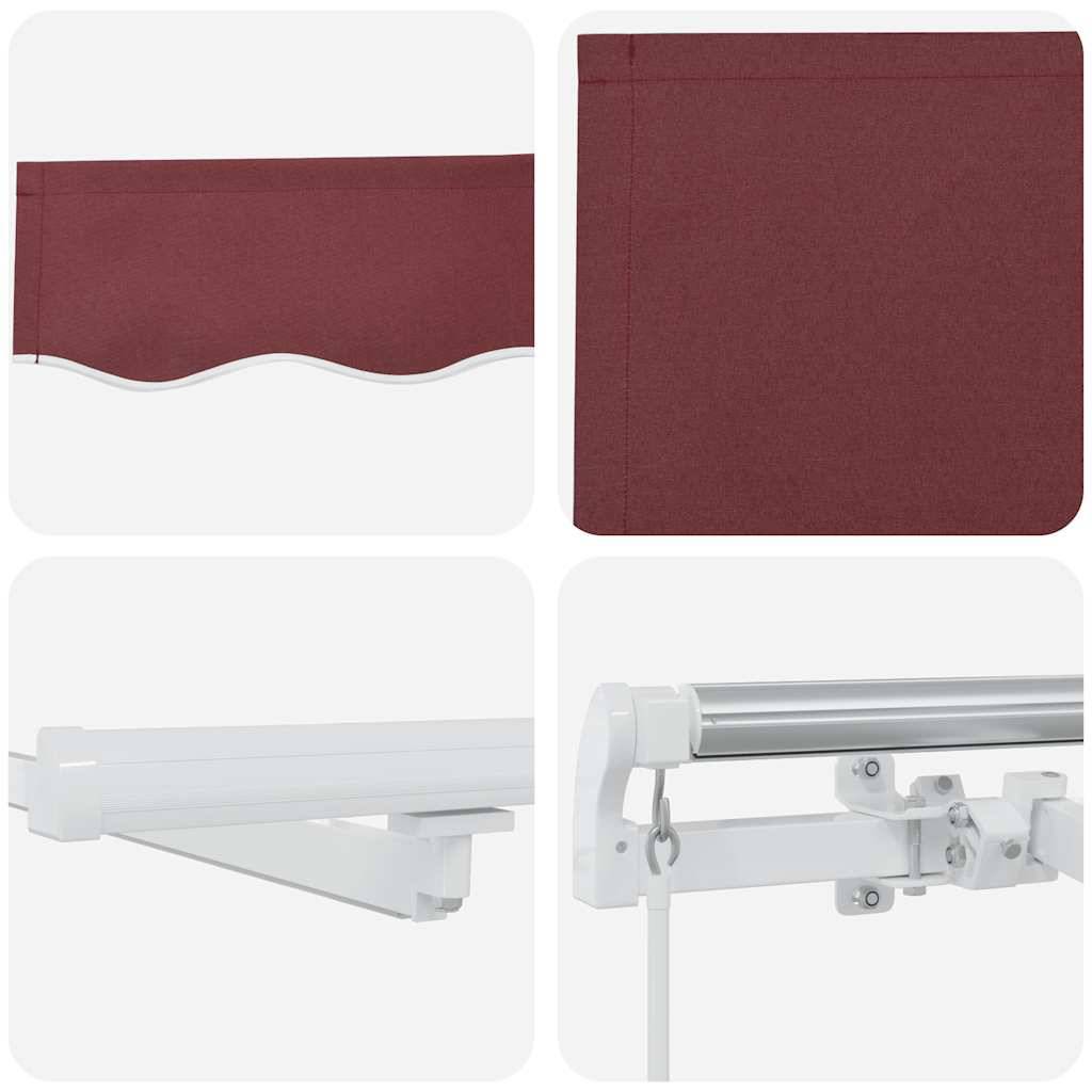 Store banne manuel aluminium abri terrasse ajustable avec éclairage LED 4,5x3m bordeaux - ComfortXL Outdoor Living - Image 5