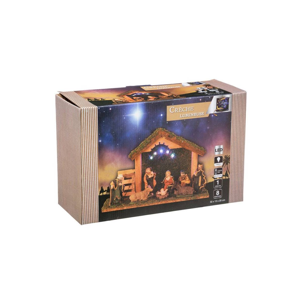 crèche ancienne avec figurines (10) - Plâtre et bois - Catawiki