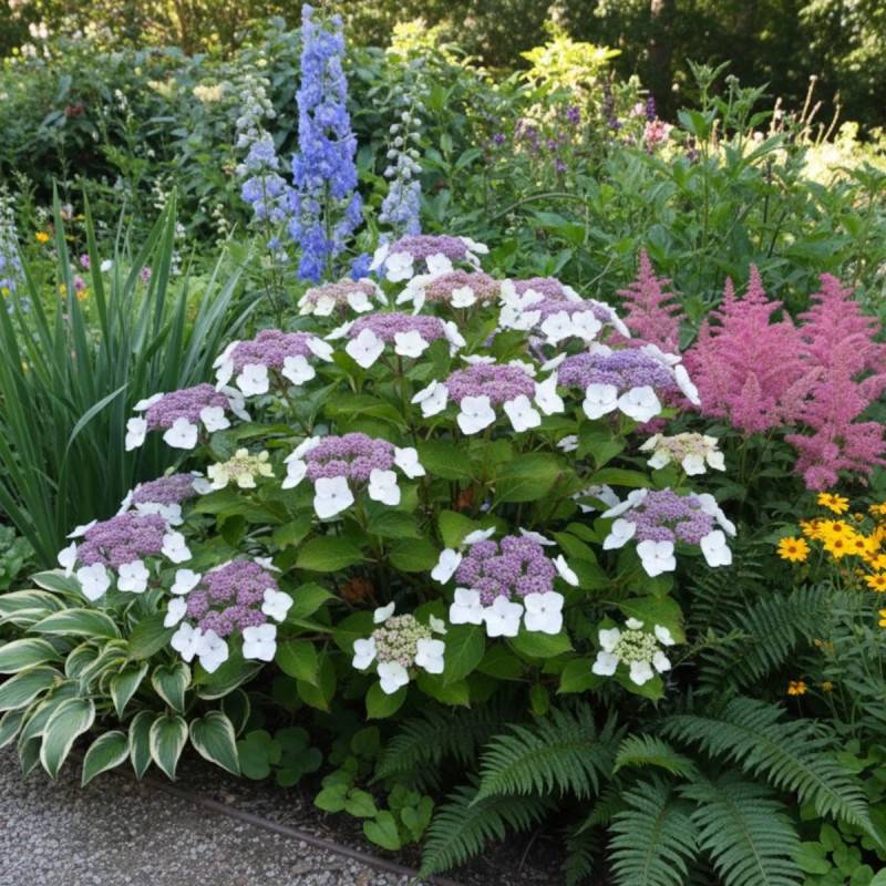 Hortensia arbustif Sargentiana à fleurs Blanche - feuillage Caduc - Pot de 4L - 40/60 cm- hauteur à maturité De 1,00 m à 1,50 m - Image 3