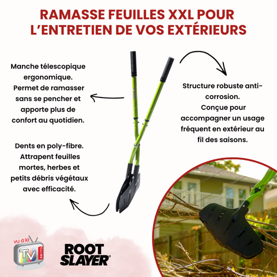 Pince Multifonctions Ramasse Feuilles XXL Rootslayer | Manche Télescopique Anti|Corrosion et Mâchoires en Poly|Fibre - VENTEO - Image 2