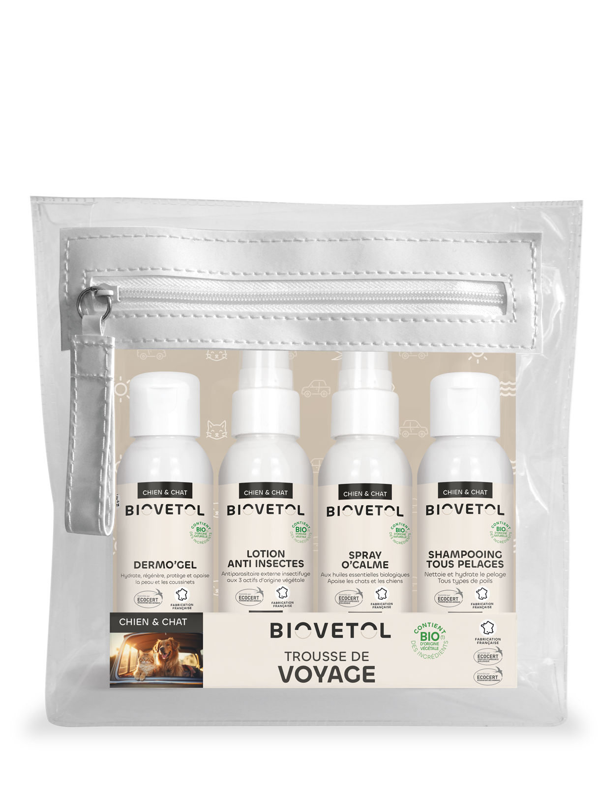 Biovetol -Trousse de voyage garnie Chien et Chat - 4x50ml - Image 1