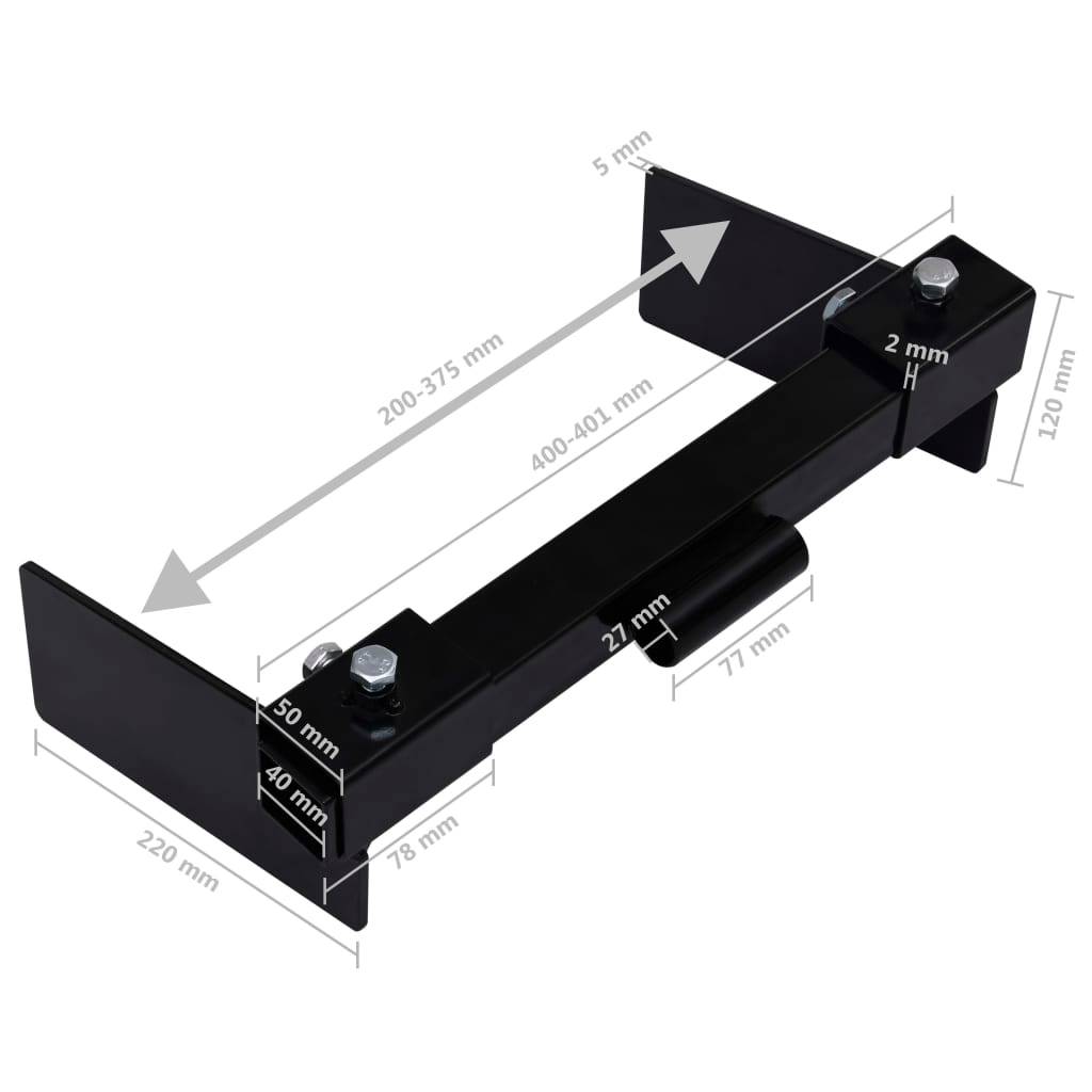 Adaptateur de chasse-neige acier noir 40.1 x 22 x 12 cm - PANGIVO - Image 7