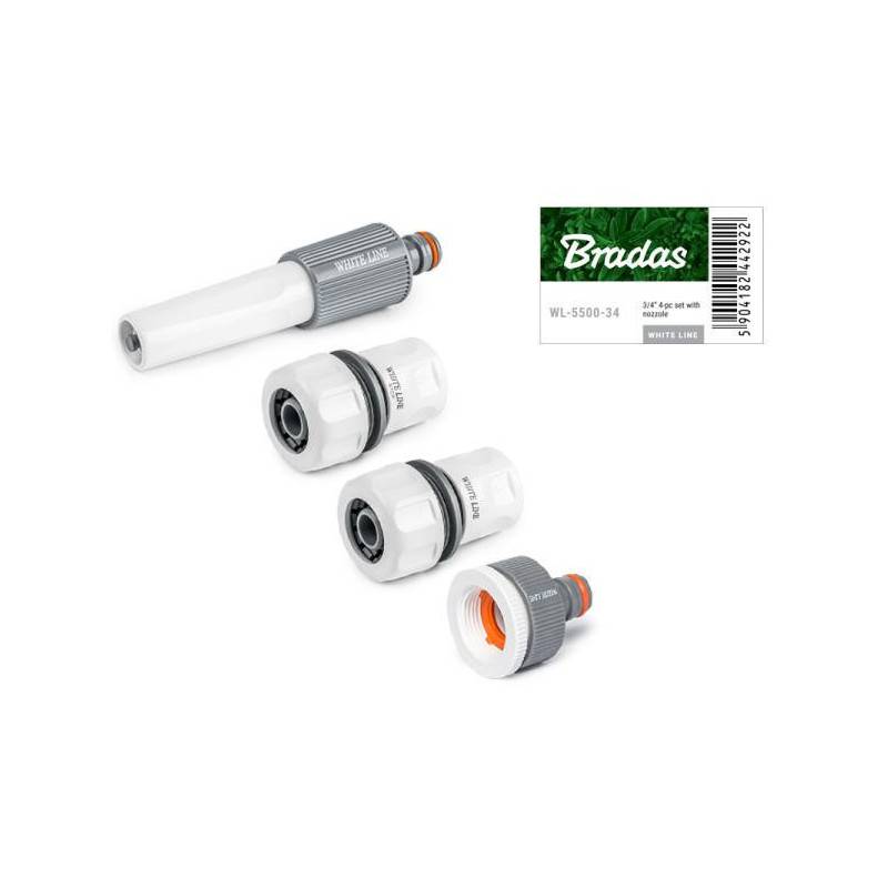 Kit raccordement tuyau d'arrosage 19 mm (kit de 4 éléments)