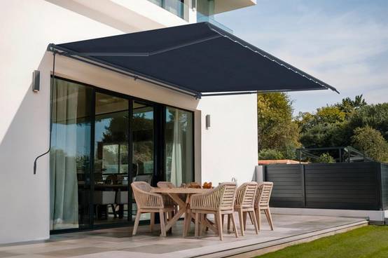 Store banne monobloc VECCHIO 4 m x 3 m - Toile premium 320g/m2 Gris - Image 1
