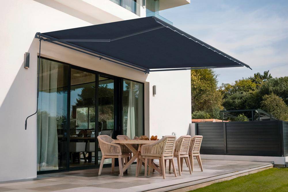 Store banne monobloc VECCHIO 4 m x 3 m - Toile premium 320g/m2 Gris - Image 1
