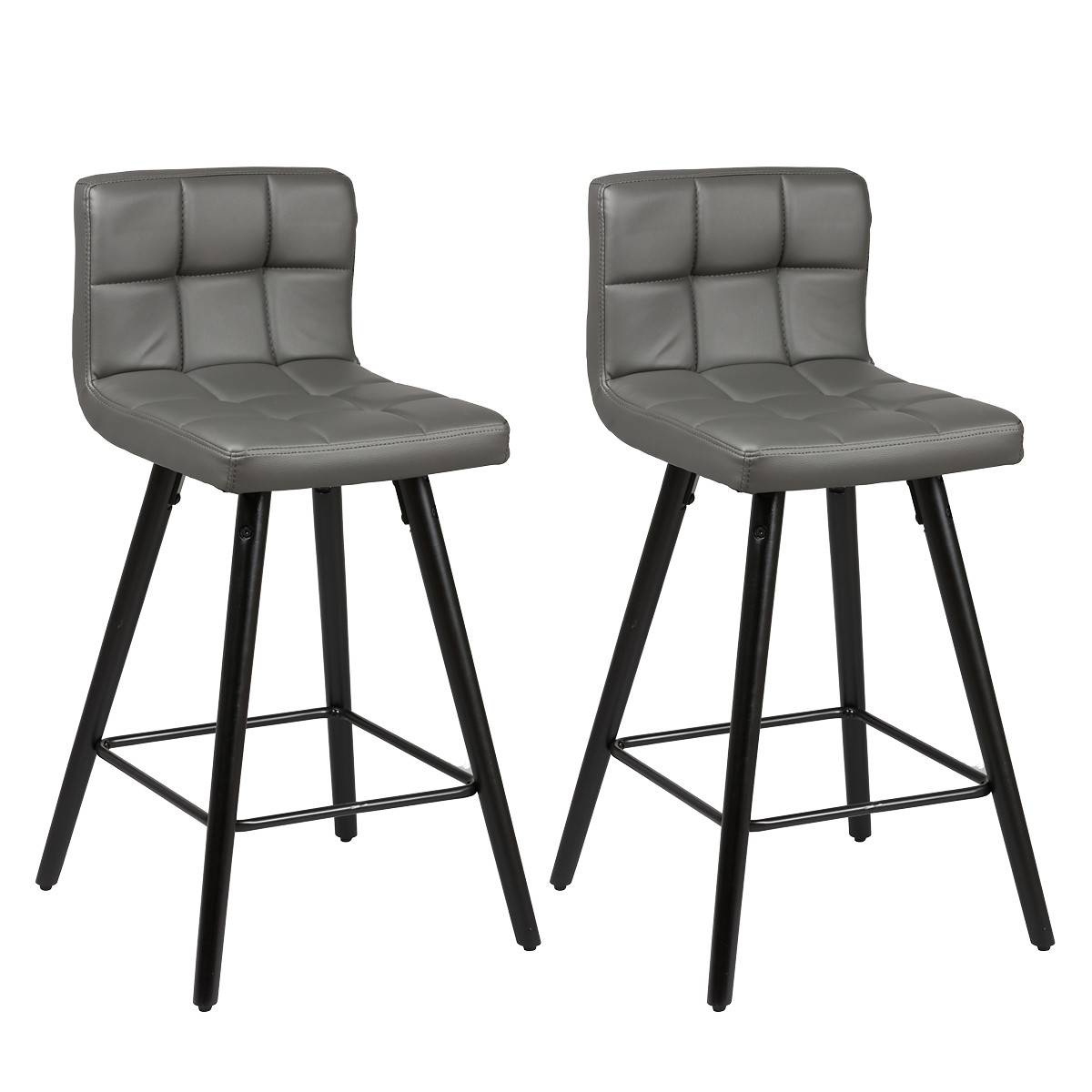 Lot de 2 Tabourets Gris - SOREN - Image 1