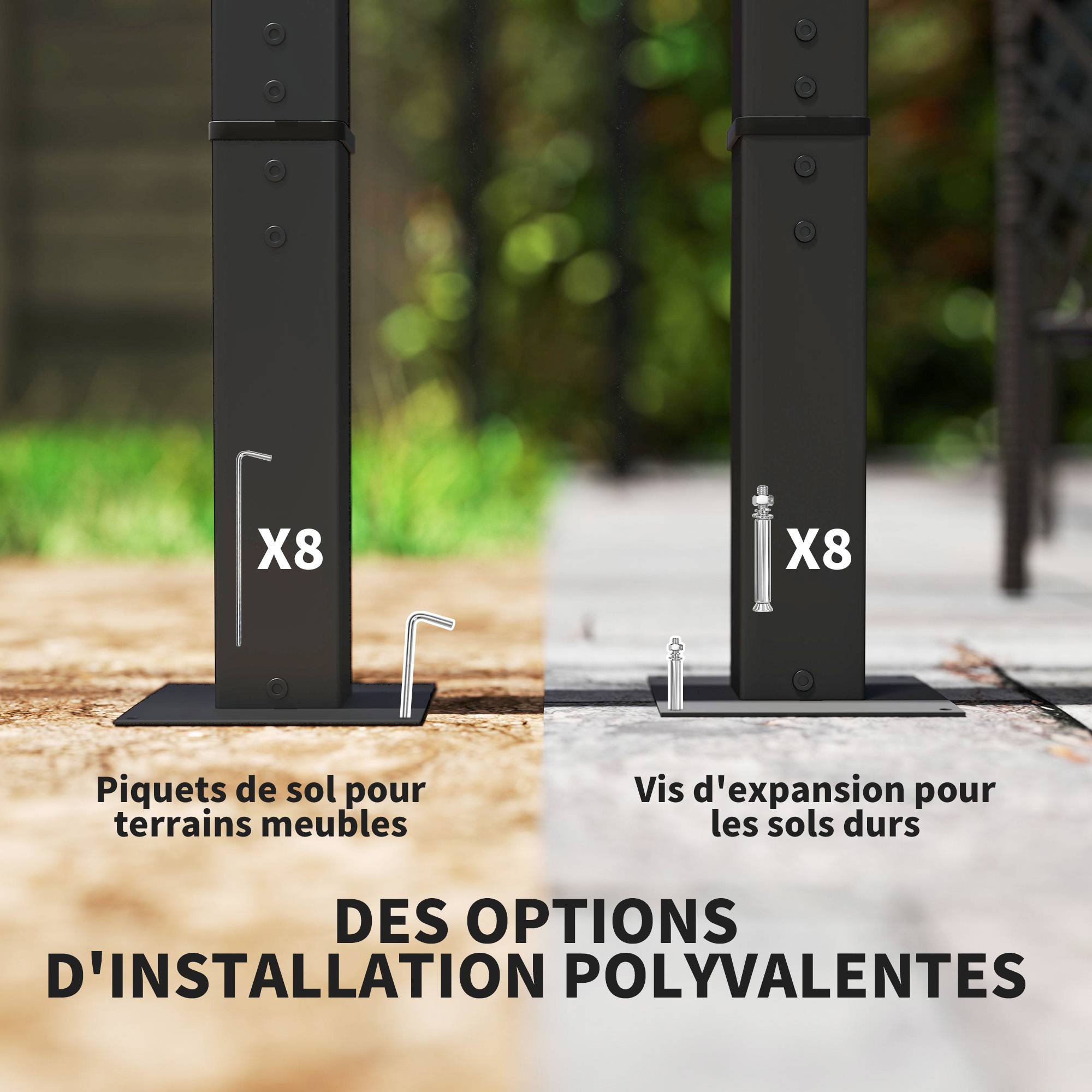Outsunny - Pergola 3x3m coulissante rétractable tonnelle abri soleil UPF30+ polyester 180g/m² pour terrasse patio marron - OUTSUNNY - Image 7