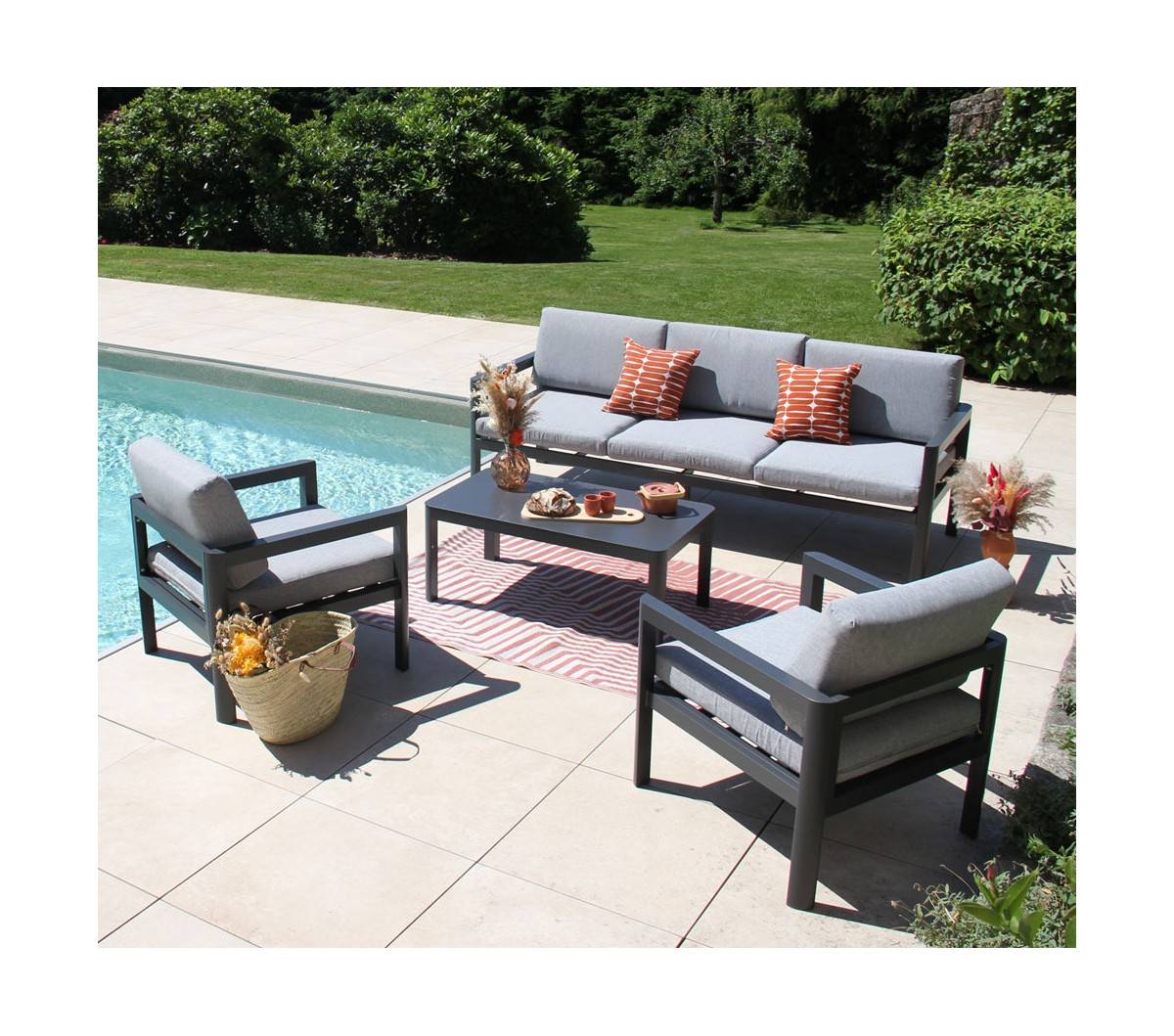 Salon de jardin  en aluminium  5 places  SEATTLE - Imagen 1