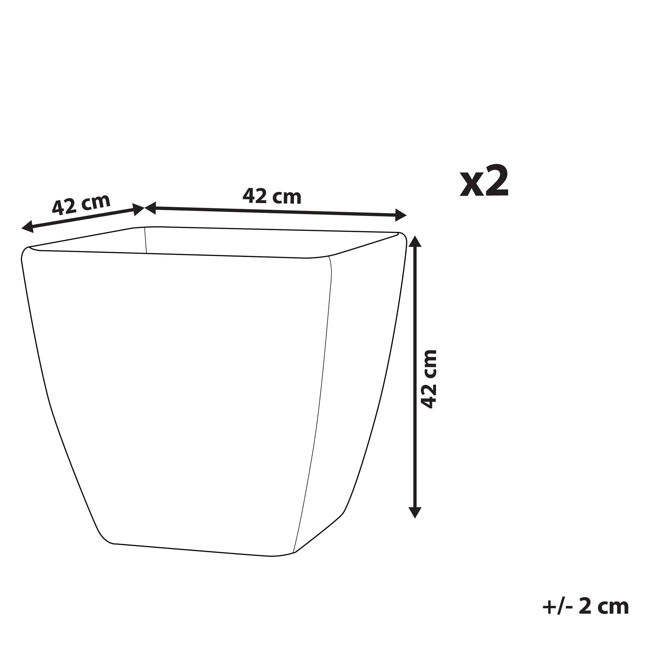 Beliani - Cache-pot d'extérieur Fibre d'argile Gris foncé ZELI - Beliani - Imagen 3