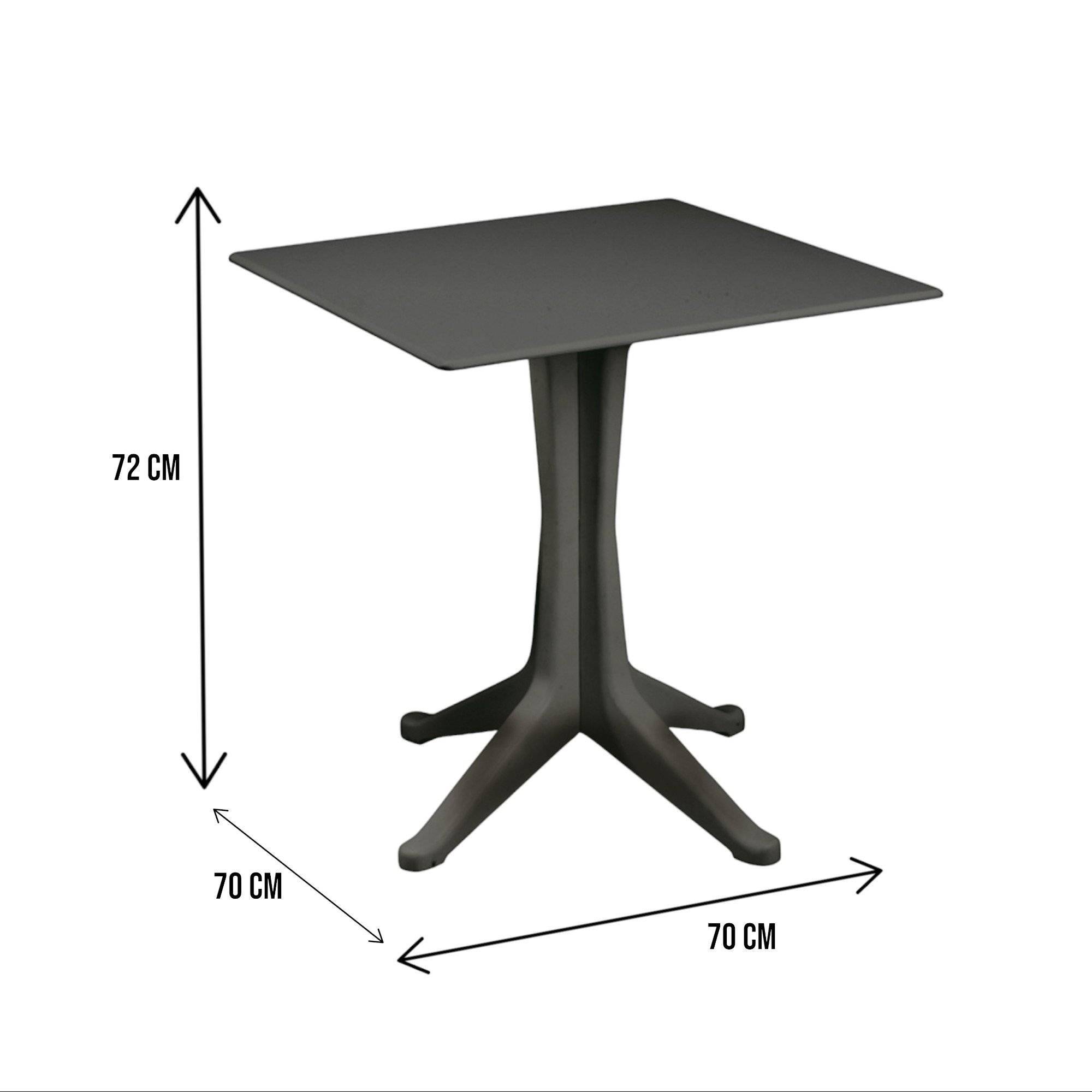 Dmora - Table d'extérieur Trani, Étagère carrée fixe, Table de jardin polyvalente, 100% Made in Italy, 70x70h72 cm, Anthracite - Dmora - Imagen 3
