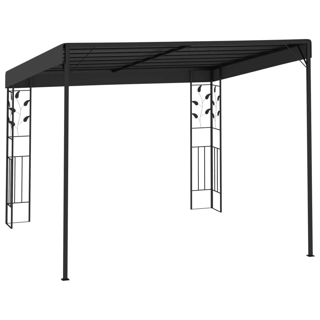 ComfortXL - Pergola Adossée Acier et Tissu Polyester Protection UV pour Jardin Anthracite 3x3 m – ComfortXL Outdoor Living - Image 3