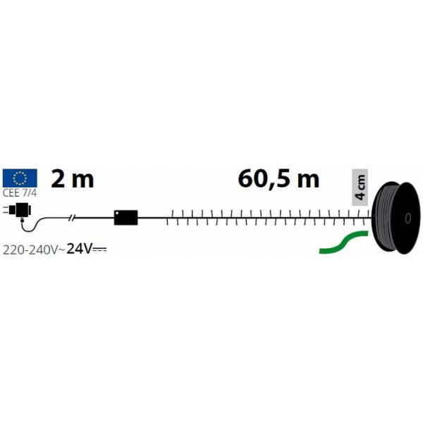 Lotti - Guirlande led blanc froid 60,5M 1500 LED 8 modes d'animation mémoire timer câble vert Lotti - Imagen 2