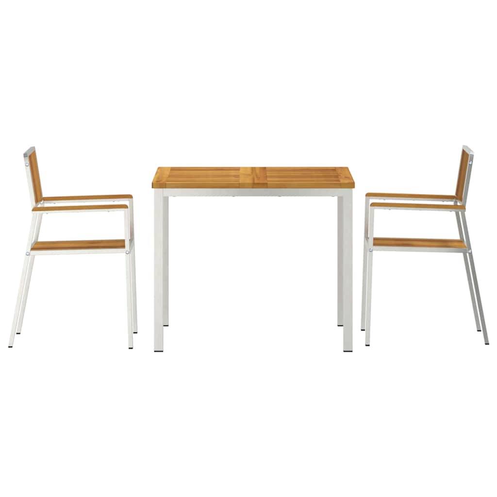 Ensemble de repas extérieur bois d'acacia massif marron 200 x 90 x 75 cm, Poids :27.6kg - PANGIVO - Image 7