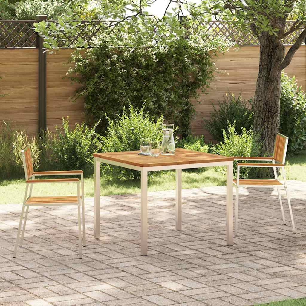Ensemble de repas extérieur bois d'acacia massif marron 200 x 90 x 75 cm, Poids :27.6kg - PANGIVO - Image 1