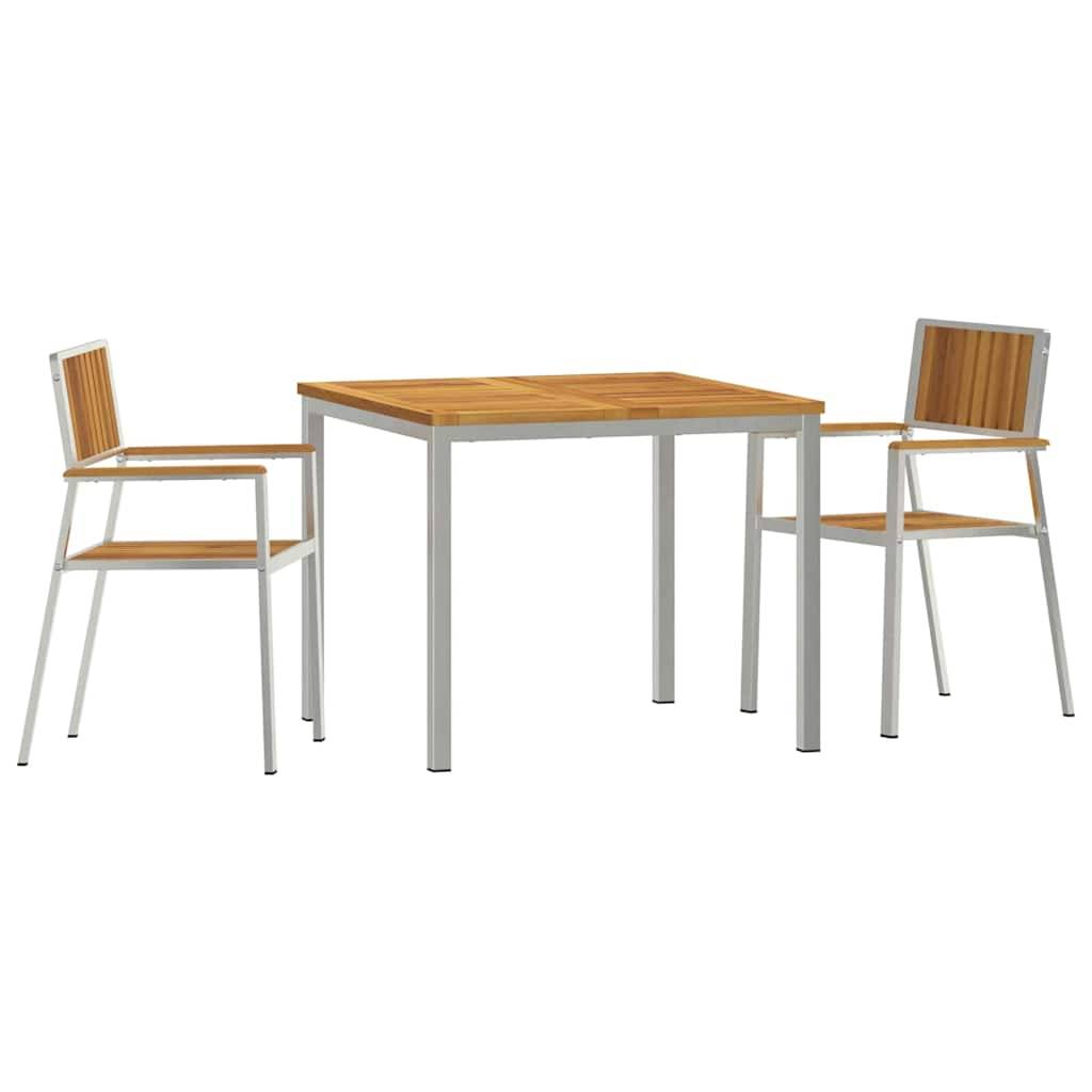 Ensemble de repas extérieur bois d'acacia massif marron 200 x 90 x 75 cm, Poids :27.6kg - PANGIVO - Image 2