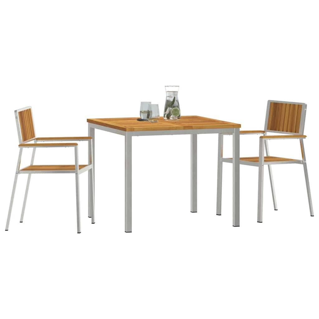 Ensemble de repas extérieur bois d'acacia massif marron 200 x 90 x 75 cm, Poids :27.6kg - PANGIVO - Image 3