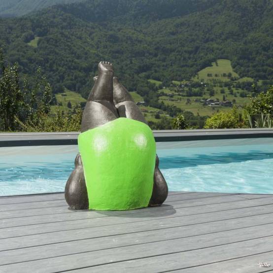 Statue femme ronde design en vert - Image 5