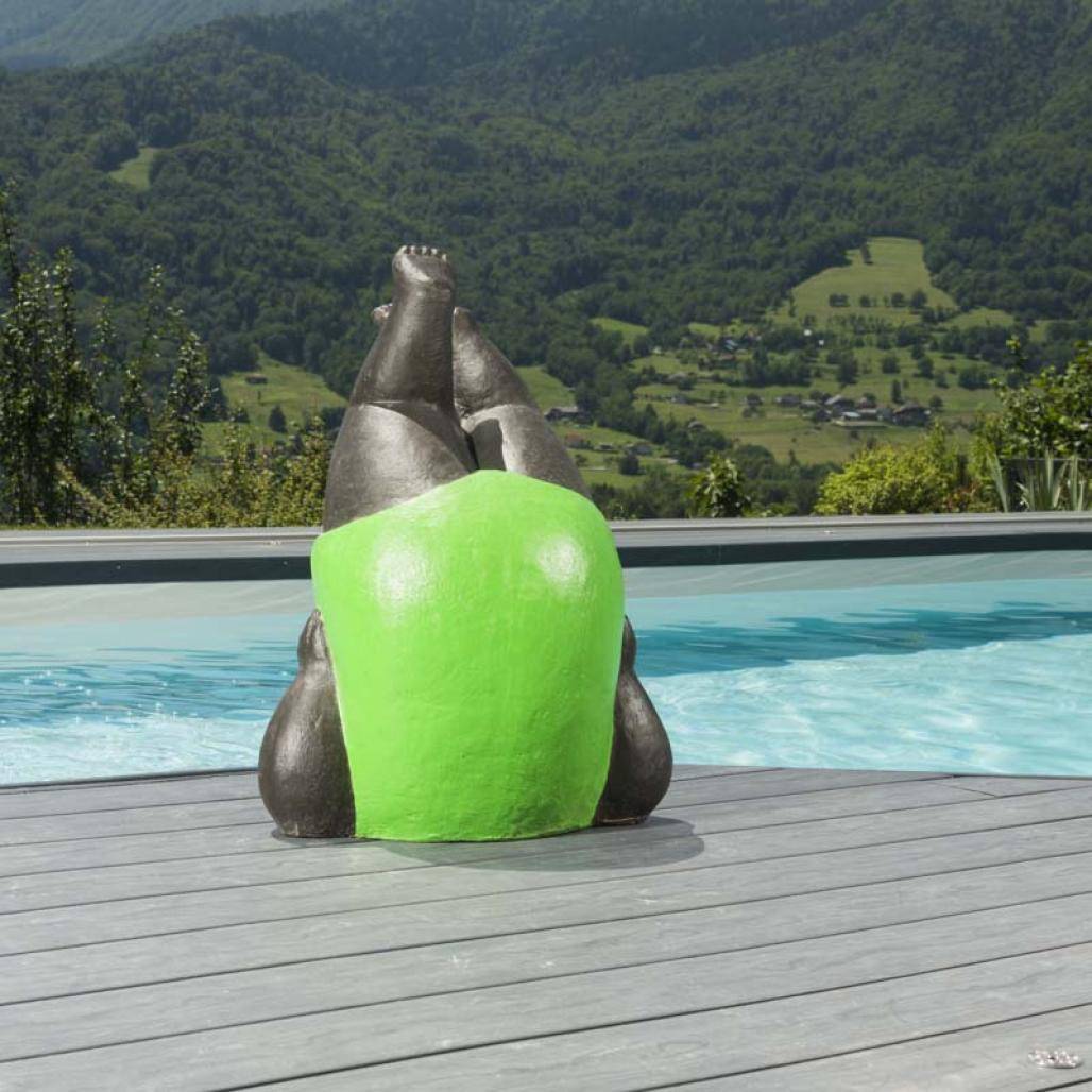Statue femme ronde design en vert - Image 5
