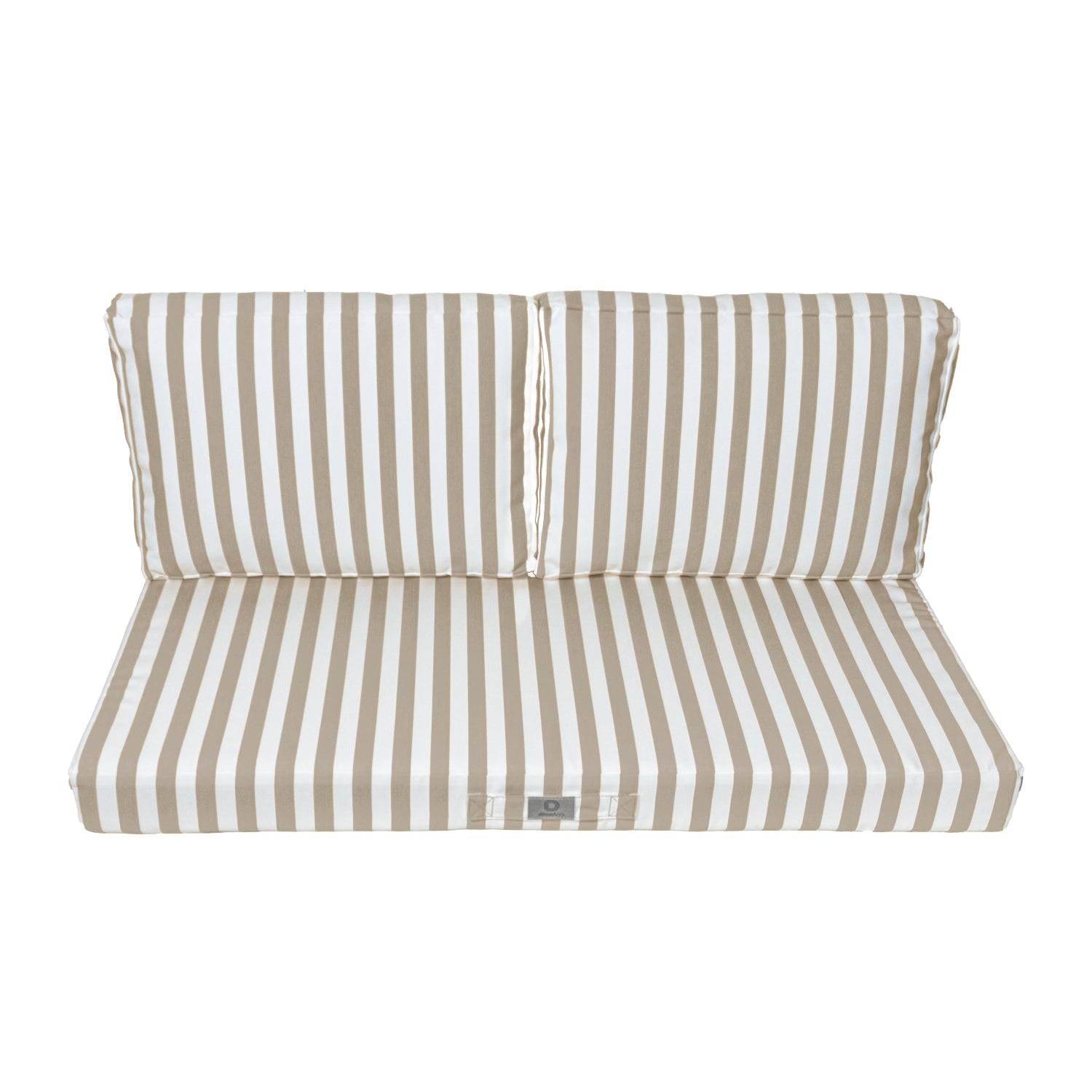 Coussins pour salon de jardin déhoussable 100x50cm Rayure beige - Déco arts - Image 3